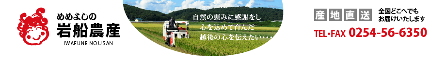 めめよしの岩船農産・産地直送全国どこへでもお届けいたしますTEL0254-56-6350